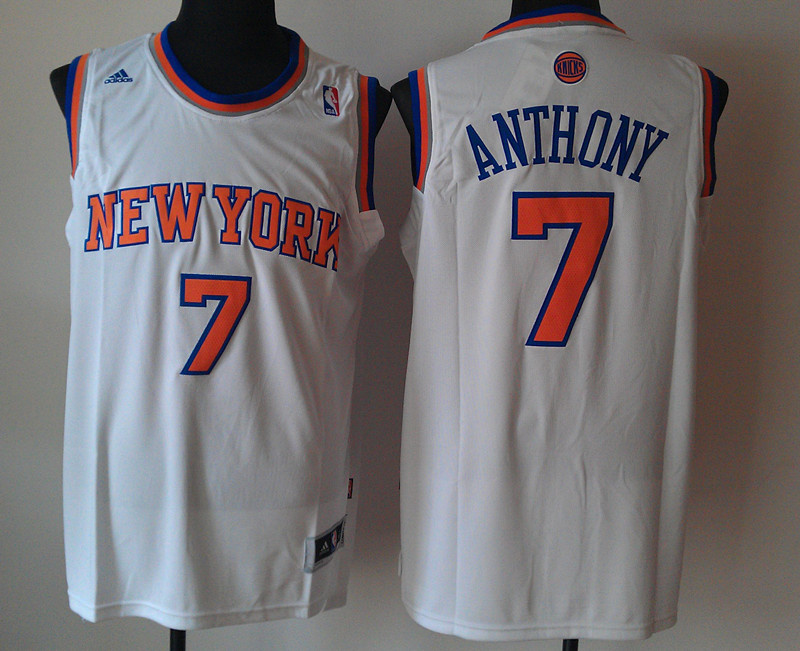  NBA New York Knicks 7 Carmelo Anthony New Revolution 30 Swingman White 2012 New Jersey